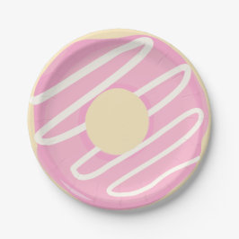 Roze ijsbreker Donut Doughnut Papieren Bordje