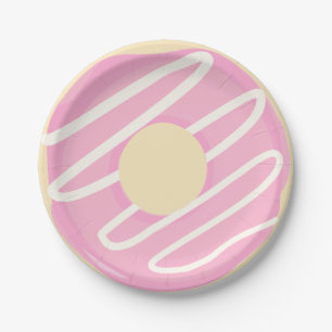 Roze ijsbreker Donut Doughnut Papieren Bordje