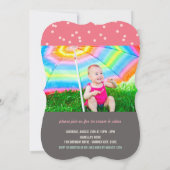 Roze ijsbreker-meisje, 1e verjaardag kaart (Achterkant)