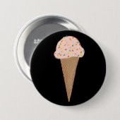 Roze ijsbreker met kleurpotlood ronde button 7,6 cm (Voorkant /achterkant)