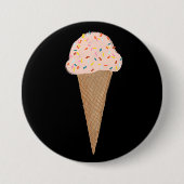 Roze ijsbreker met kleurpotlood ronde button 7,6 cm (Voorkant)