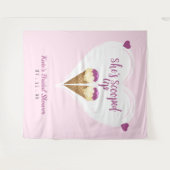 Roze IJscrunch Hoek Bruiloft Feest Wandkleed (Voorkant (horizontaal))