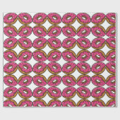 Roze ijsdonut met Rainbow Sprinkles Party Cadeaupapier (Vlak)