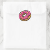 Roze ijsdonut met regenboogsprinkles ronde sticker (Tas)