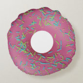 Roze ijsdonut rond kussen (Achterkant)
