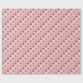 Roze ijsdonuts met sprinkles patroonfeest cadeaupapier (Vlak)