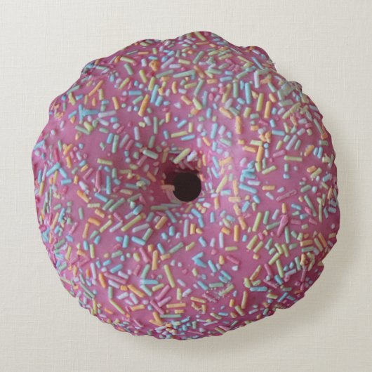 Roze ijsdonuts rond kussen (Achterkant)