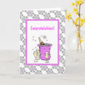 Roze ijsemmer met champagne kaart (Gele Bloem)