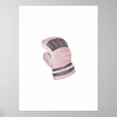 Roze IJshockey handschoenen muur kunst Poster (Voorkant)