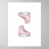 Roze IJshockey schaats muurkunst Poster (Voorkant)