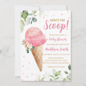 Roze Ijsje Baby Shower Uitnodiging (Voorkant)