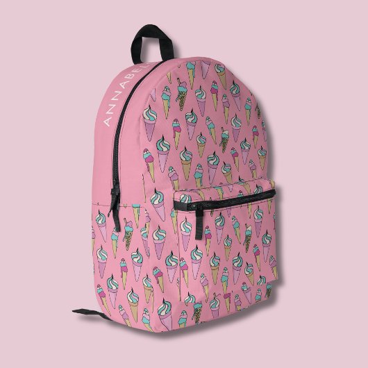 Roze Ijsje Kegel Bedrukte Rugzak