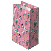 Roze ijsje kegel patroon klein cadeauzakje (Achterkant Gekanteld)