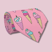 Roze ijsje kegel patroon stropdas