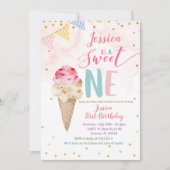 Roze ijsje op één dag uitnodiging (Voorkant)