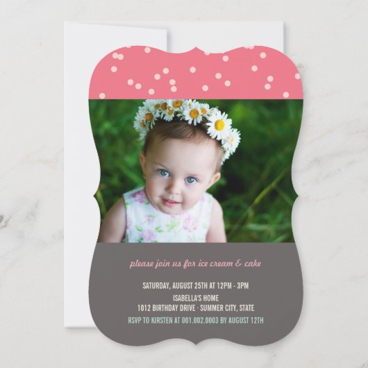 Roze ijsje — Sparkler Girl 2e verjaardag Kaart (Achterkant)