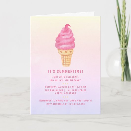 Roze Ijsje Verjaardagsfeestje (Voorkant)
