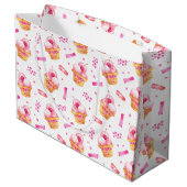 Roze ijsje voor onverschrokken cadeau groot cadeauzakje (Achterkant Gekanteld)