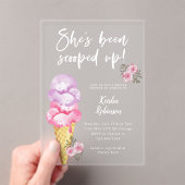 Roze ijsje Vrijgezellenfeest Acryl Uitnodigingen (Insitu (Draagbaar))