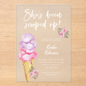 Roze ijsje Vrijgezellenfeest Acryl Uitnodigingen (Voorkant)