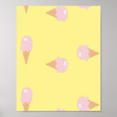Roze ijsjes op geel poster (Voorkant)