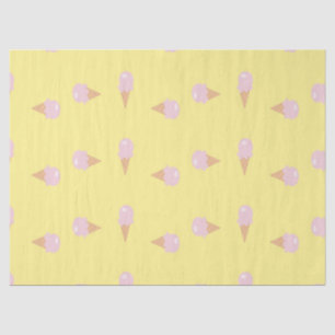 Roze ijsjes op geel tissuepapier