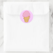 Roze ijskap ronde sticker (Tas)