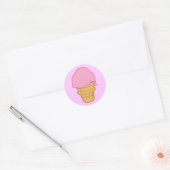 Roze ijskap ronde sticker (Envelop)