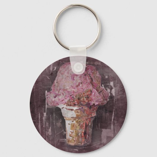 roze ijskap sleutelhanger (Voorkant)