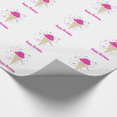 Roze ijskappen cadeaupapier (Hoek)