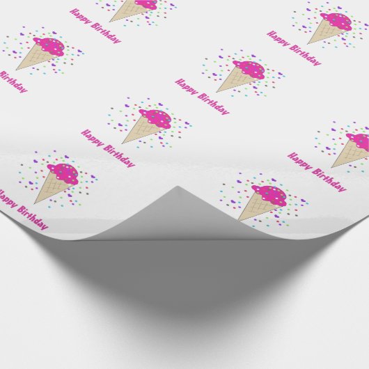 Roze ijskappen cadeaupapier (Hoek)