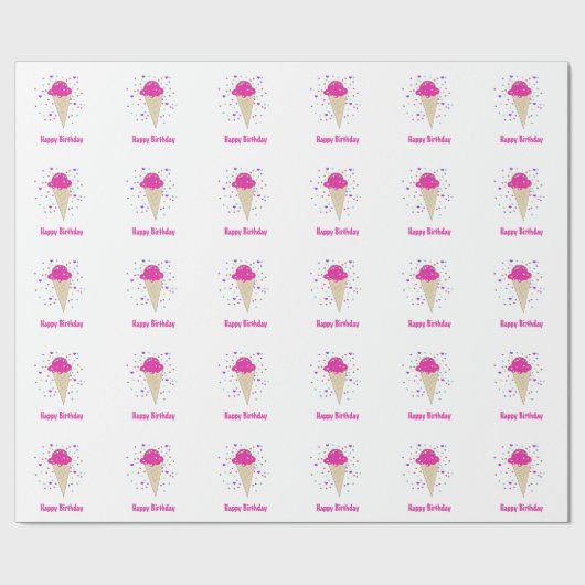 Roze ijskappen cadeaupapier (Vlak)