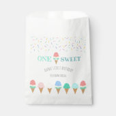 Roze ijskegel sprinkles 1 is zoete verjaardag bedankzakje (Voorkant)