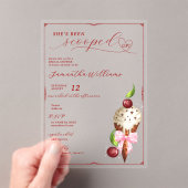 Roze ijskersen rood schepte Vrijgezellenfeest op Acryl Uitnodigingen (Insitu (Draagbaar))