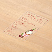 Roze ijskersen rood schepte Vrijgezellenfeest op Acryl Uitnodigingen (Laagn)