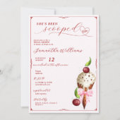 Roze ijskersen rood schepte Vrijgezellenfeest op Kaart (Voorkant)