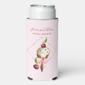 Roze ijskersen rood schepte Vrijgezellenfeest op Seltzer Blikjeskoeler (Seltzer Achterkant)