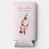 Roze ijskersen rood schepte Vrijgezellenfeest op Seltzer Blikjeskoeler (Achterkant)