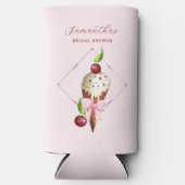 Roze ijskersen rood schepte Vrijgezellenfeest op Seltzer Blikjeskoeler (Voorkant)