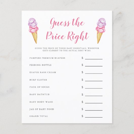 Roze ijsklok denk dat de prijs juist is (Voorkant)