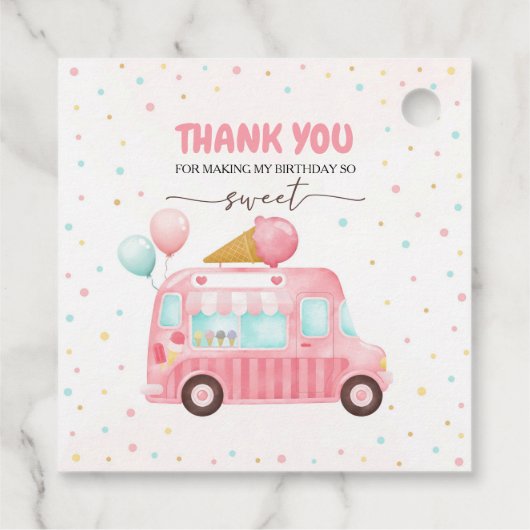 Roze ijsklok hier is de zondebok. bedankjes labels (Achterkant)