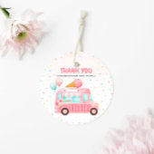 Roze ijsklok hier is de zondebok. bedankjes labels