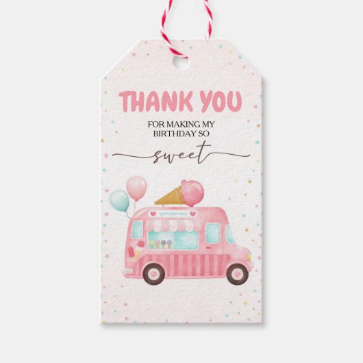 Roze ijsklok hier is de zondebok. cadeaulabel (Voorkant)