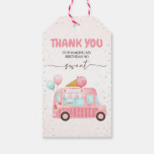 Roze ijsklok hier is de zondebok. cadeaulabel (Achterkant)