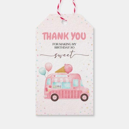 Roze ijsklok hier is de zondebok. cadeaulabel (Achterkant)