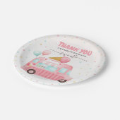 Roze ijsklok hier is de zondebok. papieren bordje (Gekanteld)