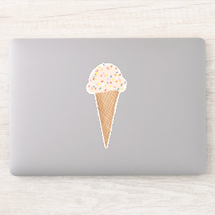 Roze ijsklok met printtekening sticker
