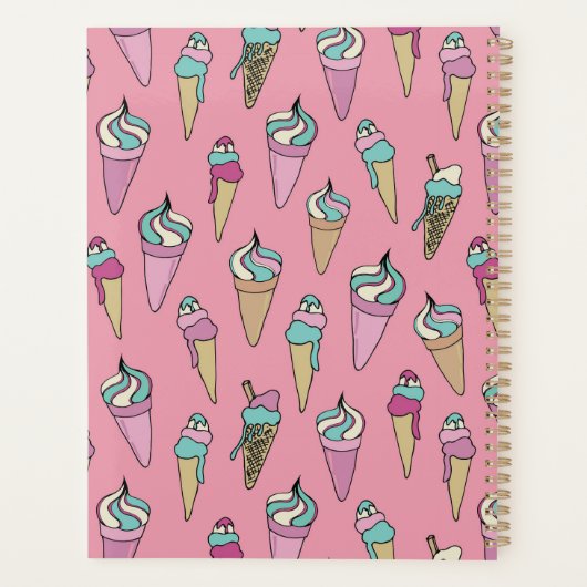 Roze ijsklok op maat planner (Achterkant)