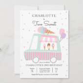 Roze ijsklok twee zoete tweede verjaardag kaart (Voorkant)