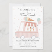 Roze ijsklok twee zoete tweede verjaardag kaart (Voorkant)